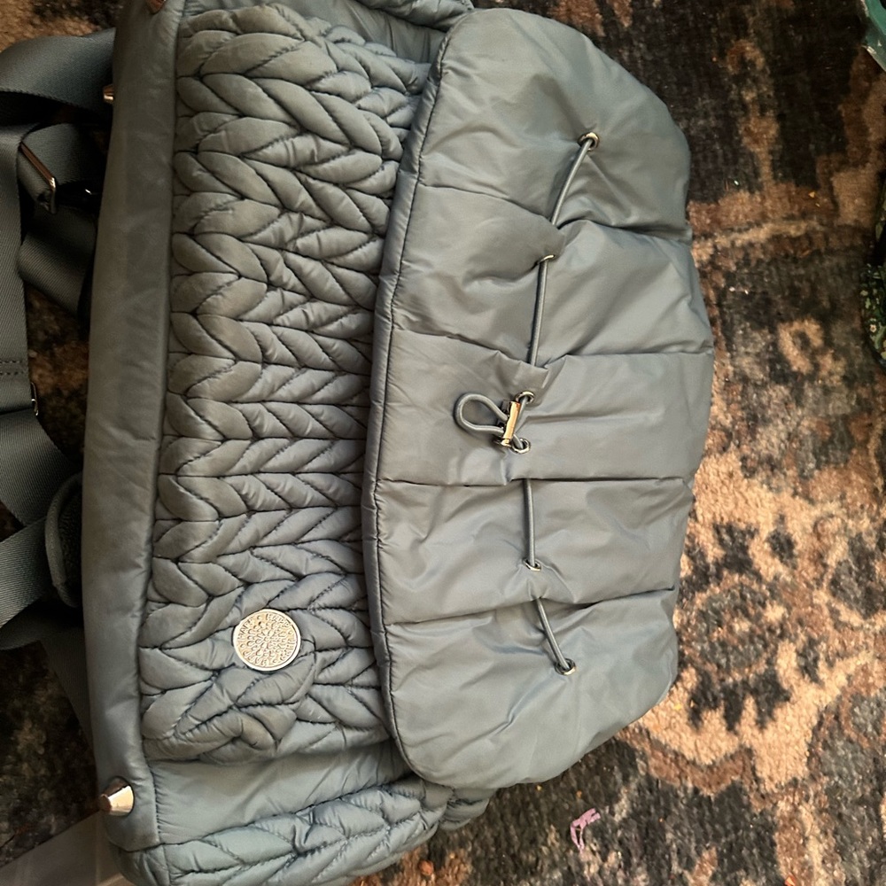 Stylish Gray Quilted Baby Bag